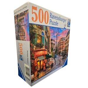 RAVENSBURGER 500 Piece Jigsaw Puzzle Parisian Sunset Eiffel Tower Cafe Scene